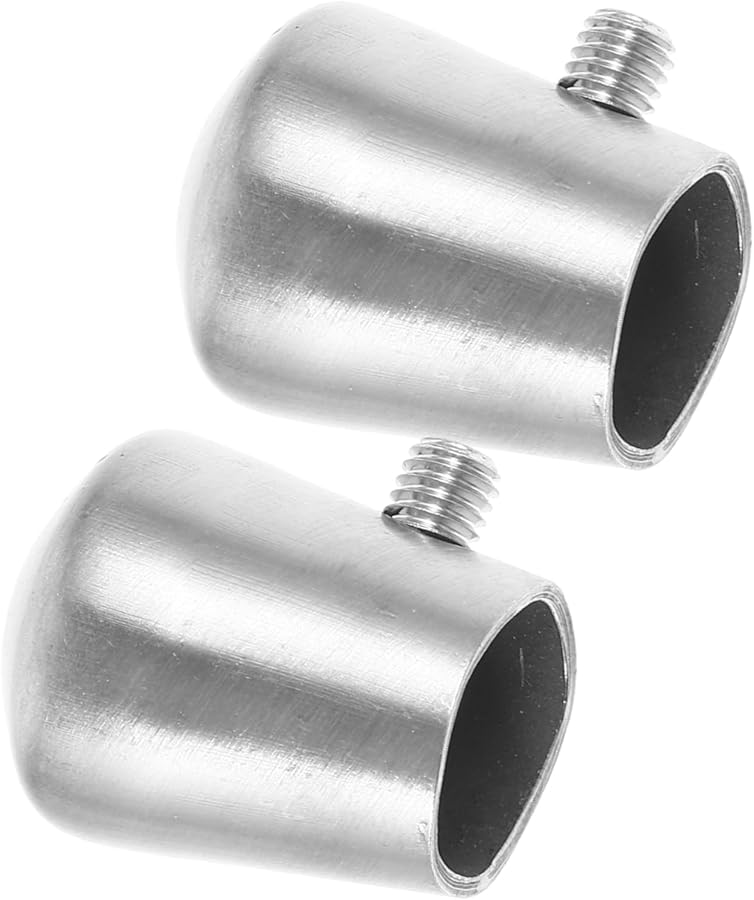 Stainless Steel Handrail End Caps 2 Pack Tube Plug for Stair Railings Chair Legs - Image 1