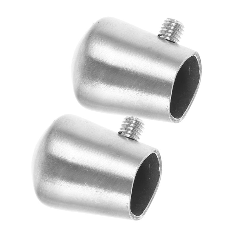 Stainless Steel Handrail End Caps 2 Pack Tube Plug for Stair Railings Chair Legs - Image 2