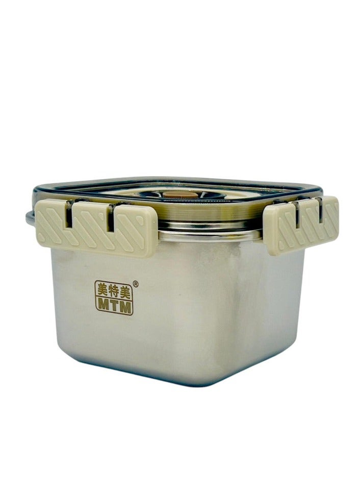 MTM Stainless Steel Food Container 800ml, Siver/White - Image 1