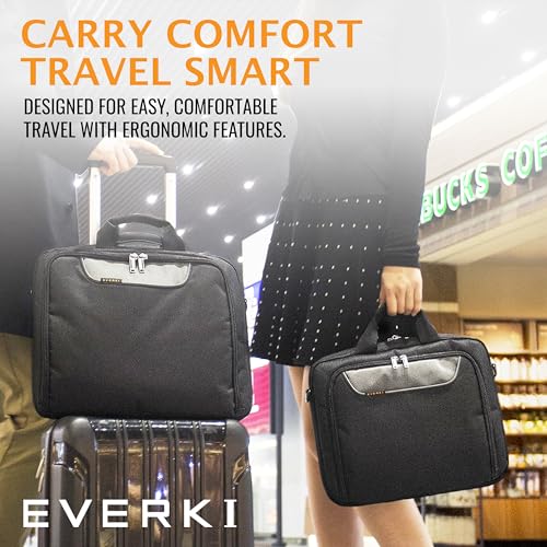 EVERKI Advance Laptop Briefcase 17.3 Inch - Business Briefcase for Men & Women, Ideal Lap Top Computer Bag for Travel, Heavy Duty Laptop Bag, Mens Lap Top Messenger Carrying Case, (EKB407NCH17) Black - Image 2