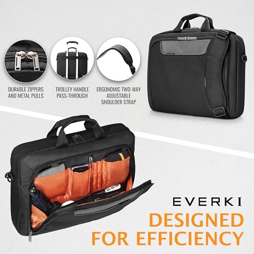EVERKI Advance Laptop Briefcase 17.3 Inch - Business Briefcase for Men & Women, Ideal Lap Top Computer Bag for Travel, Heavy Duty Laptop Bag, Mens Lap Top Messenger Carrying Case, (EKB407NCH17) Black - Image 4