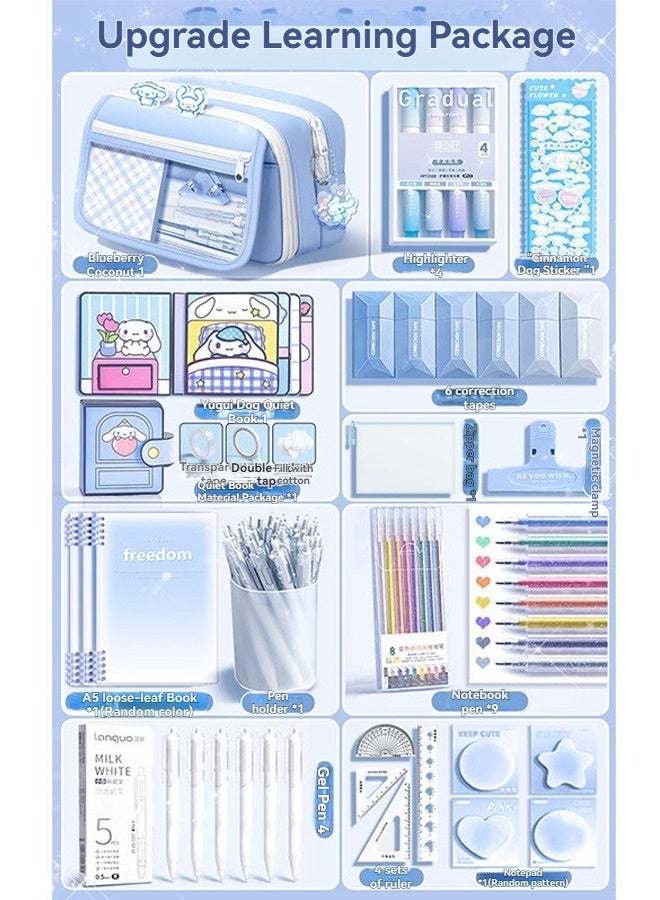 بيوينتي سعة كبيرة قلم القلم حالة, Kawaii قلم القلم حقيبة مجموعة, 9 مقصورات قلم القلم حقيبة مع ملصقات,لطيف مدرسة الإمدادات تخزين حقيبة للأطفال, - Image 1