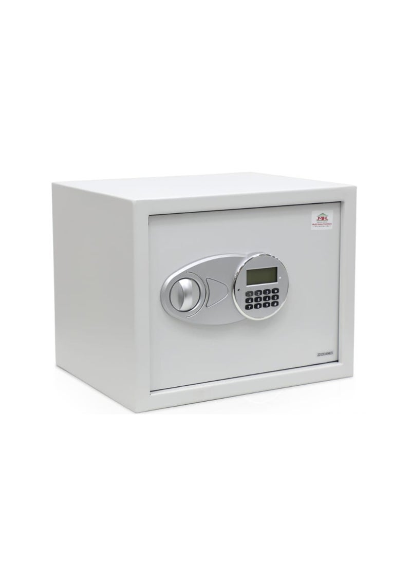 KARNAK Karnak Safe Box with Digital Pin Code Keypad and Key Lock for Home Office Personal Use (L30xW38xH30cm) Color Whites  - Image 1