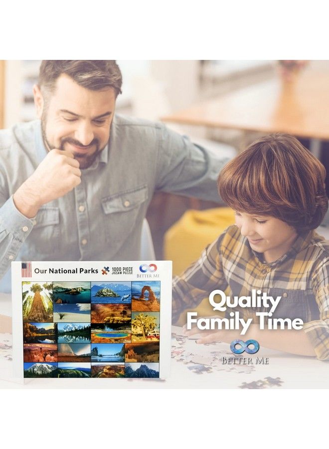 Better Me Our National Parks Puzzle 1000 Piece Usa National Parks Jigsaw Puzzle Acadia National Park Yellowstone Zion Arches Crater Lake Mount Rainier Great National Park Gifts 1000 Piece Puzzle - Image 3