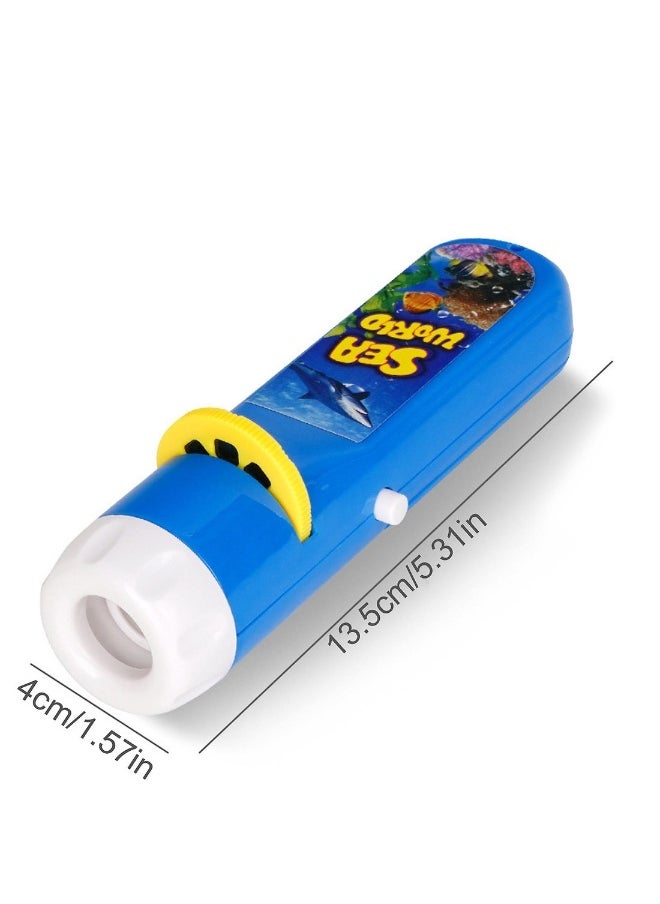 Generic - One pack blue outer space cartoon flashlight projector toy with 24 patterns suitable for educational learning gifts - Image 1