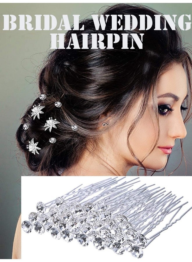 AKOAK 20 Pieces Bridal Wedding Hairpin Single Drill Ushaped Hairpin Rhinediamond Hairpin Bridal Women'S And Girls' Hair Accessories For Wedding Ball Parties Special Events - Image 4