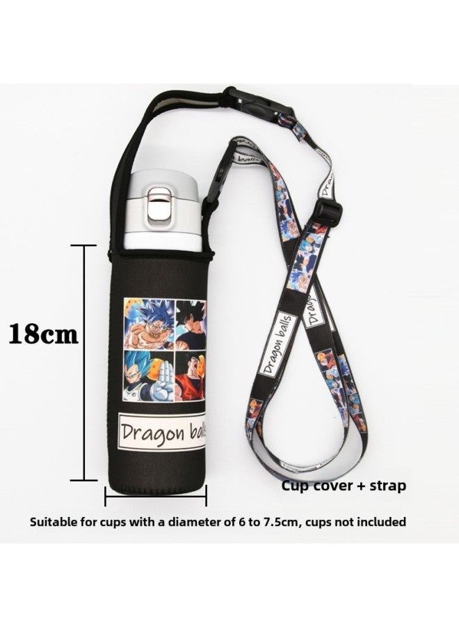 Universal Crossbody Strap Glass Cup Water Bottle Protective Sleeve Insulated Cover Anti-scalding Anti-fall Heat Insulation Bag-Color:Medium Dragon Ball ]-Capacity:501-600ml - Image 1
