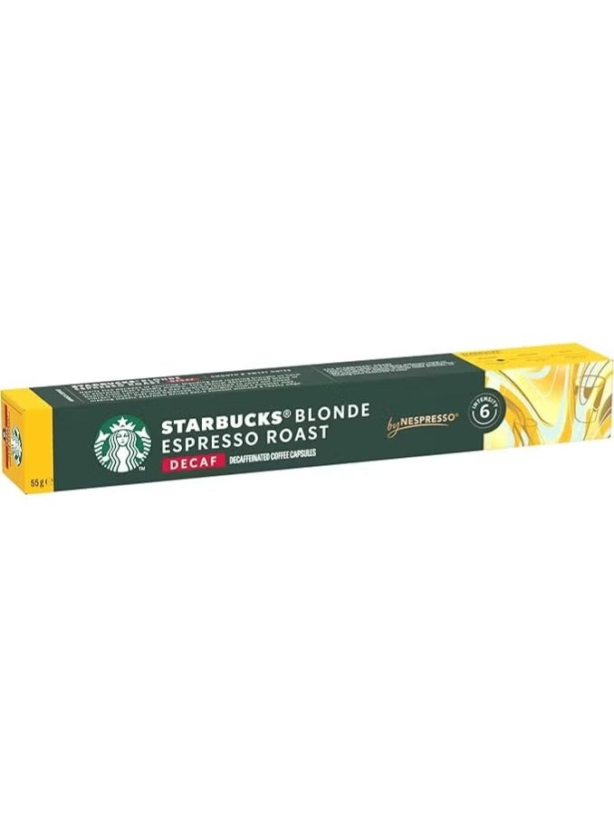 Starbucks Nespresso Blonde Espresso Roast Decaf 10 Capsules 55grams - Image 2