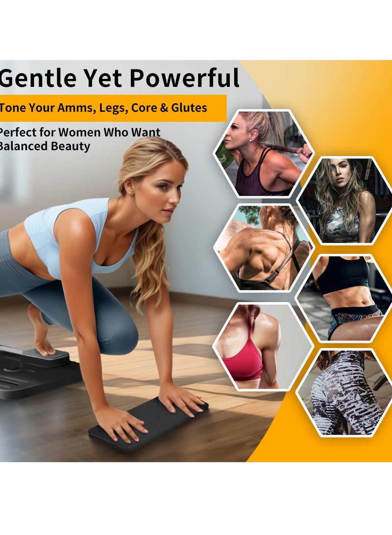 TMOHRA Pilates Board,Pilates Reformer Set, 5 in1 Pilates Reformer Machine with Timer, Multi-Purpose Foldable Pilates Reformer Board for Home, Pilates Sliding Board for Home Women Men - Image 2