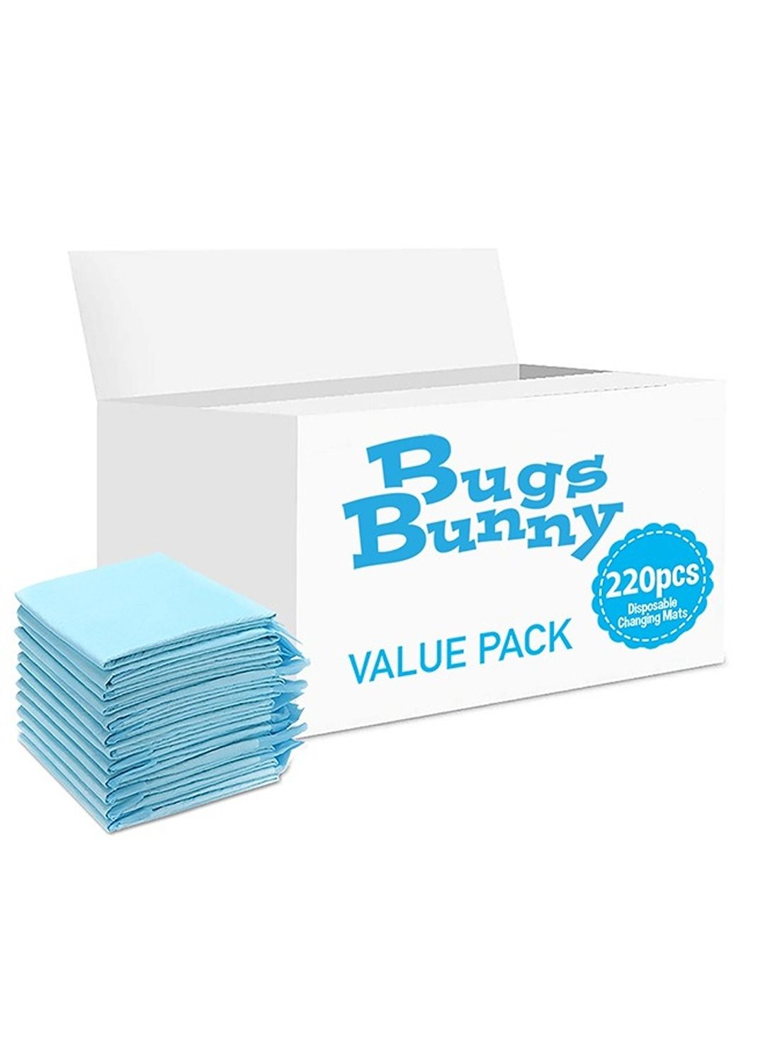 Bugs Bunny Disposable Changing Mats, 220 Counts, Soft Waterproof Mat, Portable Leak Proof Changing Mat, New Mom Leak-Proof Under pad, Mattress Table Protector Pad