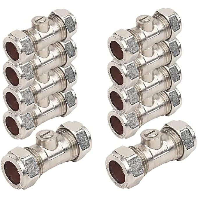 10 X 15MM ISOLATION VALVES CHROME WRAS APPROVED - Image 1