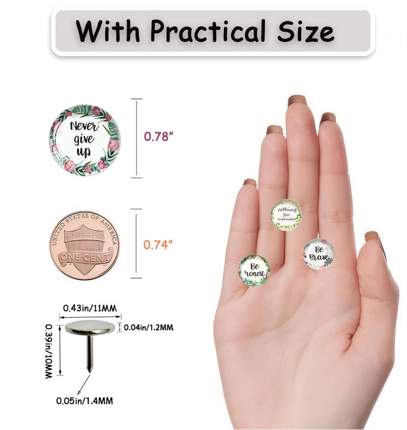Tandarui Push Pins,Thumb Tacks,Decorative Push Pins,Cute Thumb Tacks and Pushpins for Bulletin Board, Pin Board for Cork Board,Office Decor,or Home DÃ©cor (Floral-Motivational) - Image 4