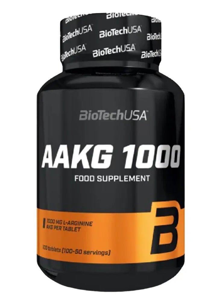 BioTechUSA AAKG 1000 Arginine Alpha Ketoglutarate L-Arginine Amino Acid Tablets, 2000 mg Per Daily Serving, Single-Ingredient Sports Nutrition Supplement, 100 Tablets - Image 1