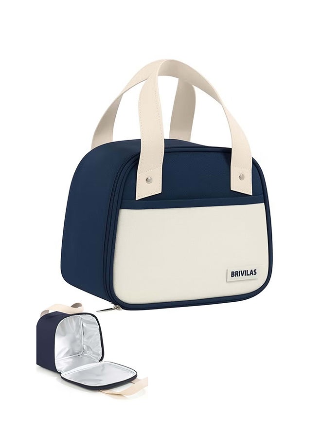 توشيونيكس حقيبة غداء معزولة - قماش أكسفورد مانع للتسرب مع قفل بسحاب عالي الجودة ومقبض جلدي - حقيبة حرارية صغيرة للوجبات الخفيفة والمكتب والمدرسة والأطفال - خيارات متعددة الألوان - مقاس 22 × 19 × 14 سم - سعة 6 لتر تقريبًا - Image 1