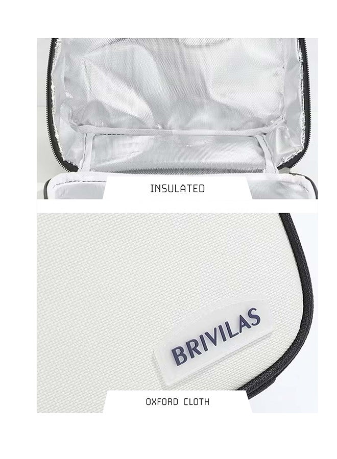 توشيونيكس حقيبة غداء معزولة - قماش أكسفورد مانع للتسرب مع قفل بسحاب عالي الجودة ومقبض جلدي - حقيبة حرارية صغيرة للوجبات الخفيفة والمكتب والمدرسة والأطفال - خيارات متعددة الألوان - مقاس 22 × 19 × 14 سم - سعة 6 لتر تقريبًا - Image 4