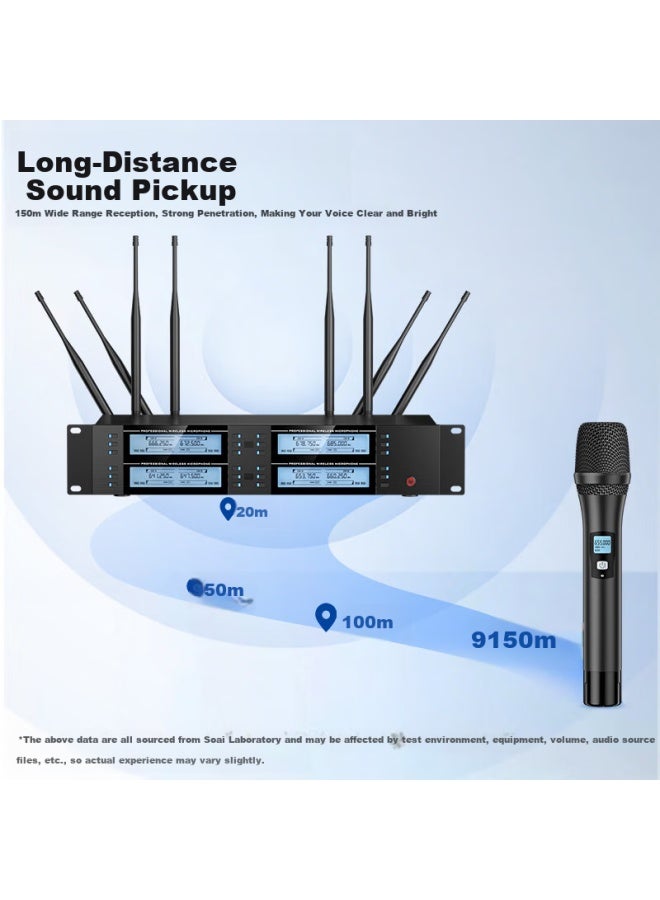 Soaiy Soaiy 8-in-1 Wireless Conference Microphone Uhf Adjustable Frequency Desktop Lavalier Waistpack Microphone For Ktv Stage Performance Speech Hosting Sa-wk16 - Image 3