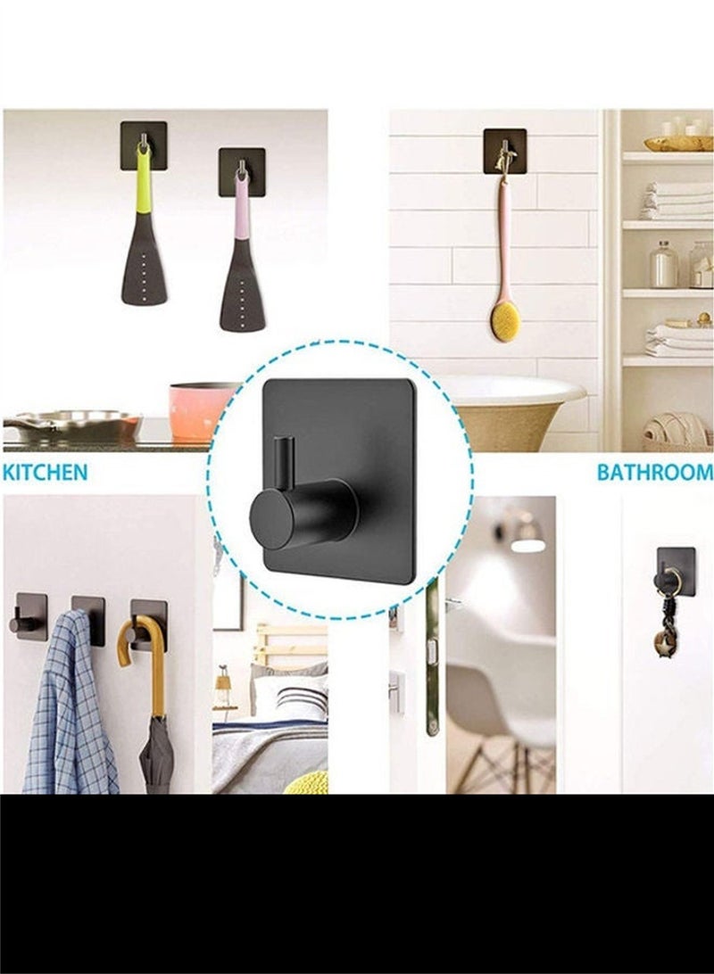 4 PCS Perforation-Free 304 Stainless Steel Hook Single Hook Bathroom Kitchen Single Wall Hook Glue Hook