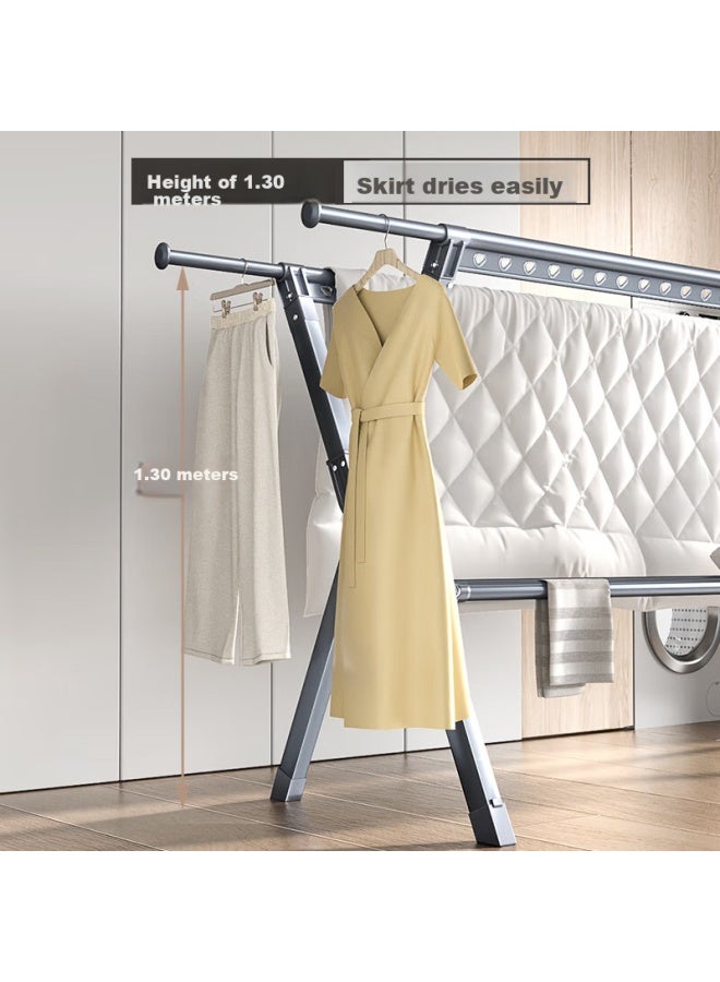 Hkg Folding Aluminum Alloy Clothes Drying Rack, Extendable Indoor Balcony Household Drying Rack For Clothes And Quilts, Clothes Hanger Stand - Image 4