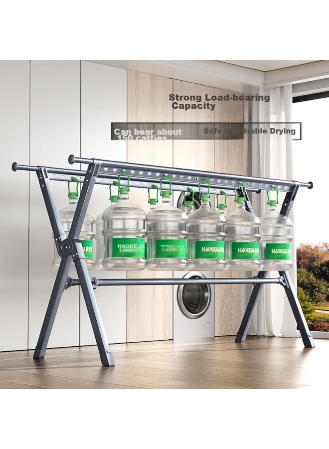 Hkg Folding Aluminum Alloy Clothes Drying Rack, Extendable Indoor Balcony Household Drying Rack For Clothes And Quilts, Clothes Hanger Stand - Image 5