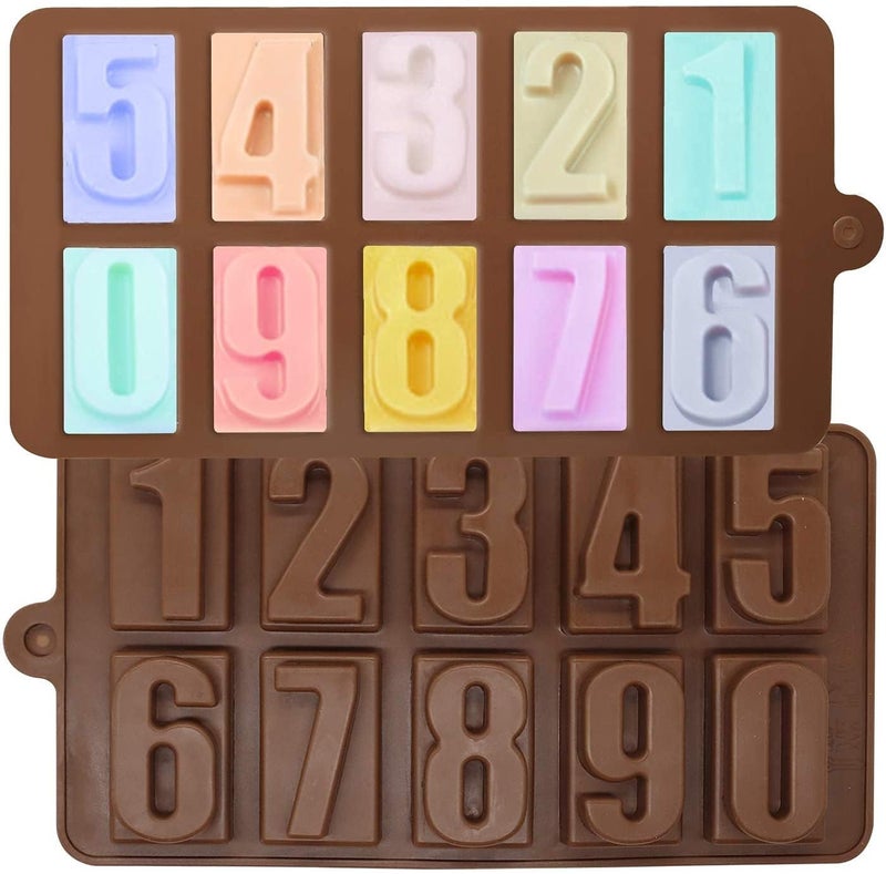 Royals Silicone Chocolate Mold/Chocolate Making and Shaping Mould|Chocolate Mould for Jelly, Candy, Candle,Soap,Fondant,Cake Garnishing Mould| (Number Silicone Chocolate Mold) - Image 1