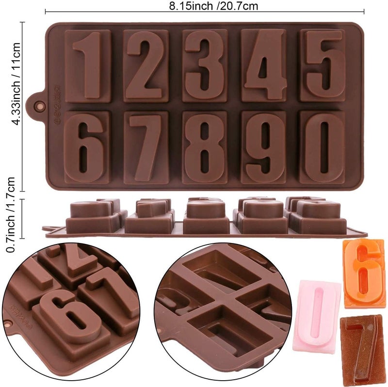 Royals Silicone Chocolate Mold/Chocolate Making and Shaping Mould|Chocolate Mould for Jelly, Candy, Candle,Soap,Fondant,Cake Garnishing Mould| (Number Silicone Chocolate Mold) - Image 3