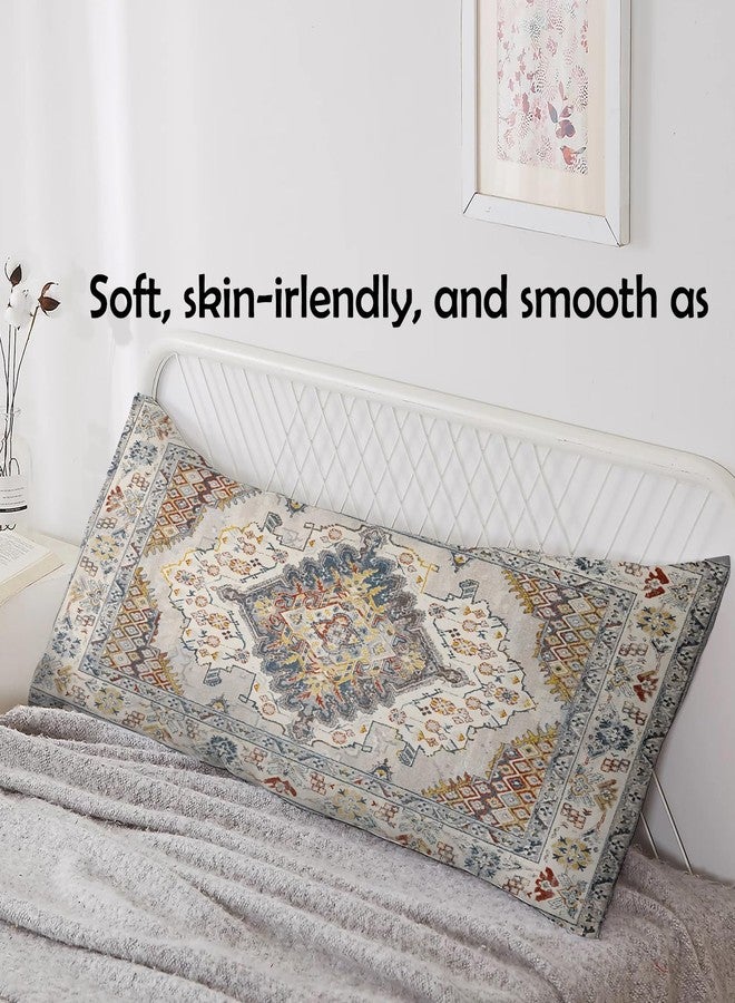 GABraden Microfiber Pillowcase 2PCS Set with Hidden Zipper,Soft and Comfortable Fabric Pillow Cases,Lightweight and Breathable,Easy to Clean (1, Brown Bohemian, Body（20"x54"）) - Image 3
