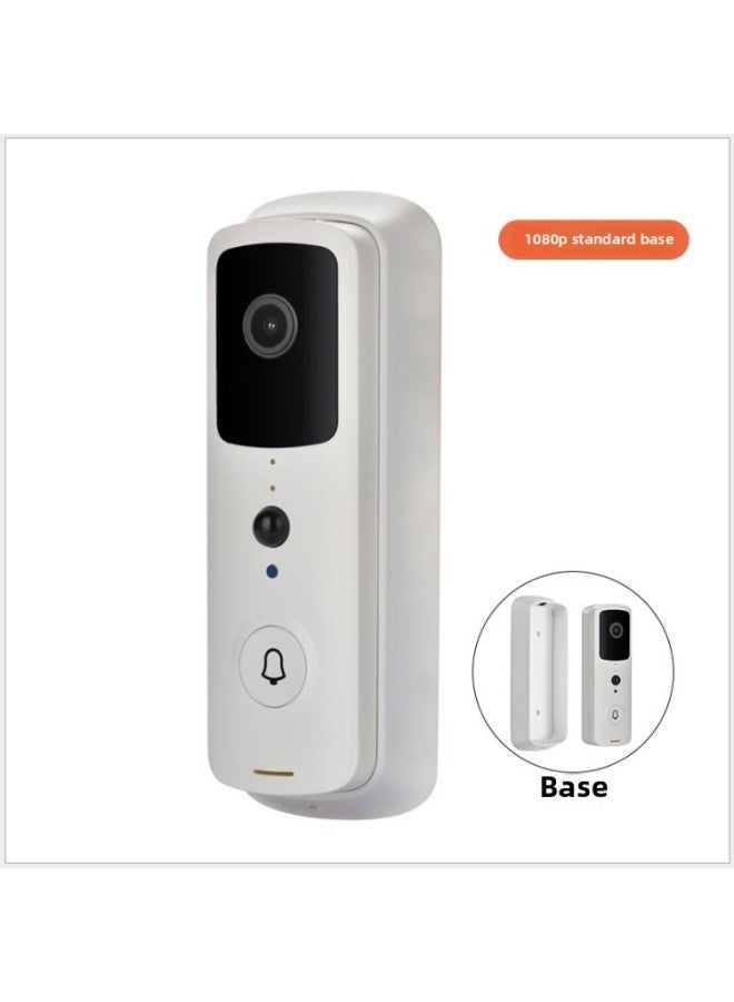 Generic Graffiti Smart Low Power Wireless Video Doorbell Intercom Mobile Phone Monitoring Wifi Doorbell Tuya Waterproof Base-Body Color:V30 White Doorbell