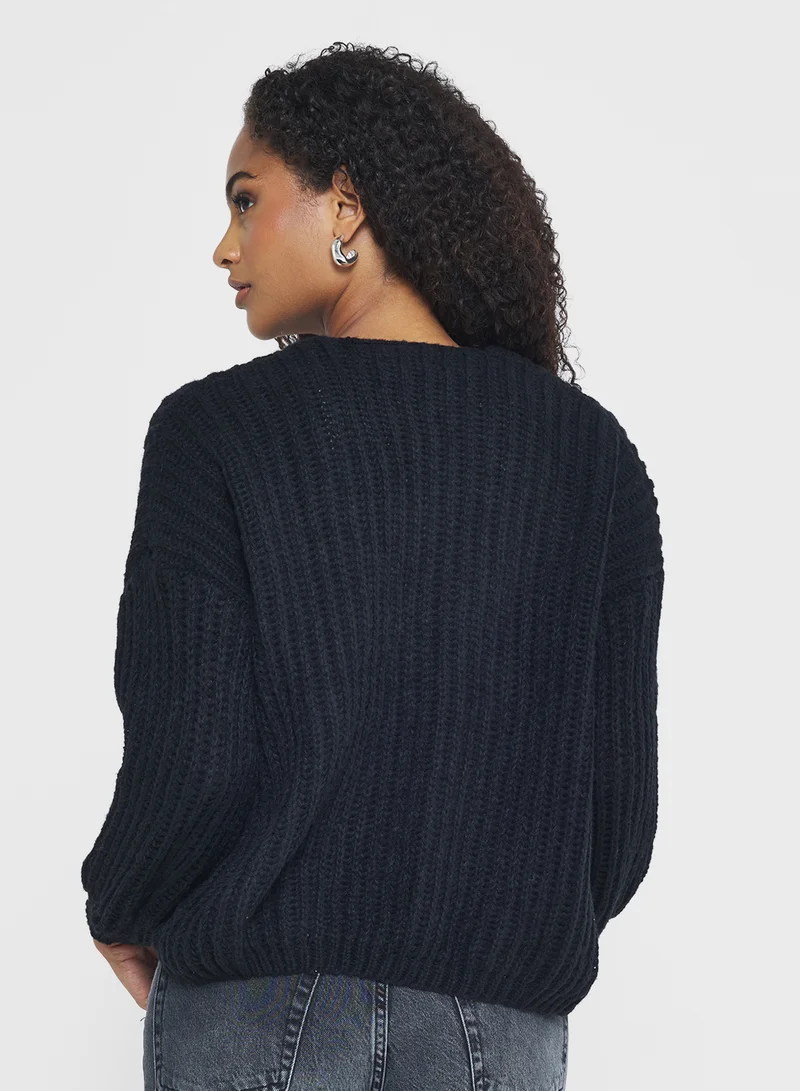 جينجر Chunky Cable Knit Cardigan