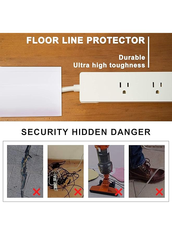 erorex 10Ft Floor Cord Cover 10Ft White Silicone Cable Protector Easy To Install Durable Wire Organizer And Hider For Home Office Garage White - Image 3