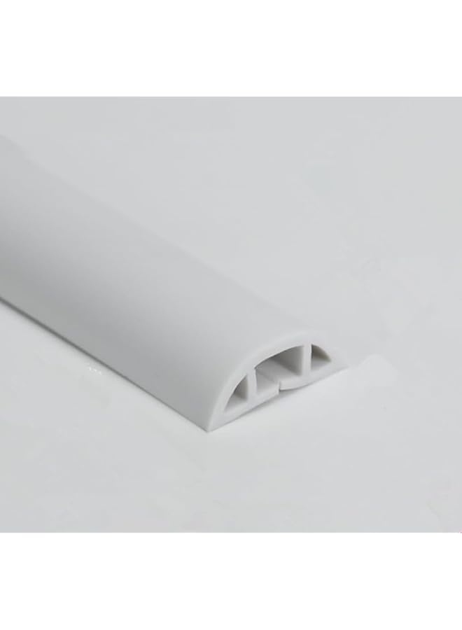 erorex 10Ft Floor Cord Cover 10Ft White Silicone Cable Protector Easy To Install Durable Wire Organizer And Hider For Home Office Garage White - Image 1