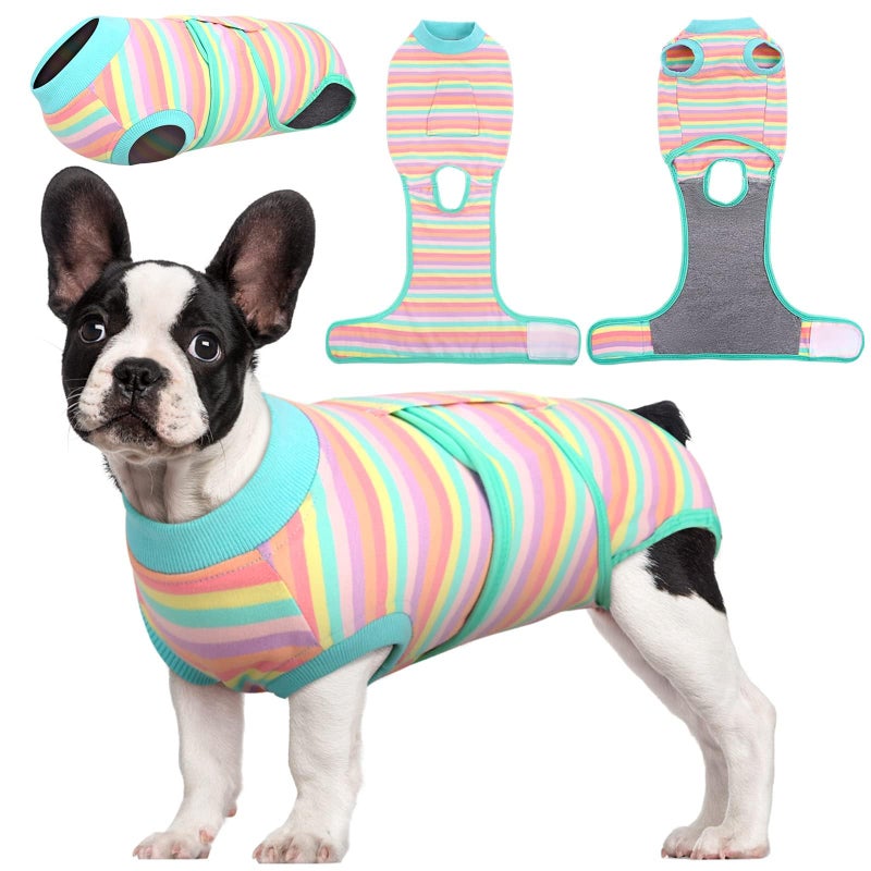 Kuoser Recovery Suit for Dogs Cats After Surgery, Professional Pet Recovery Shirt Dog Abdominal Wounds Bandages, Substitute E-Collar & Cone,Prevent Licking Dog Onesies Pet Surgery Recovery Suit - Image 1
