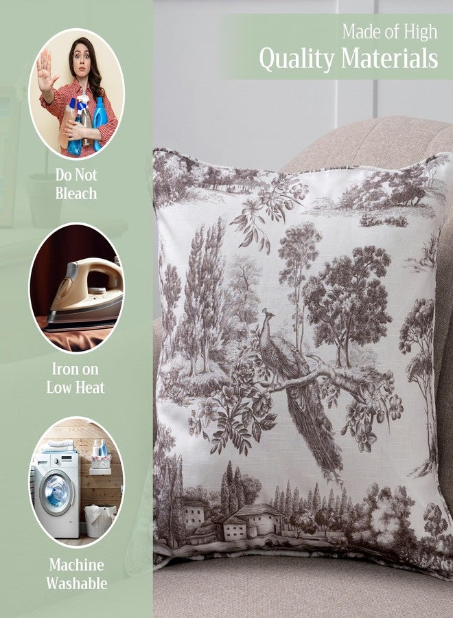 Maison d' Hermine Decorative Pillow Covers 20x20 Inch Square 100% Cotton Throw Pillow Covers with Invisible Zipper Cushion Case for Living Room Couch, Chair, Sofas, Bedroom, Home (Trianon - Grey) - Image 3