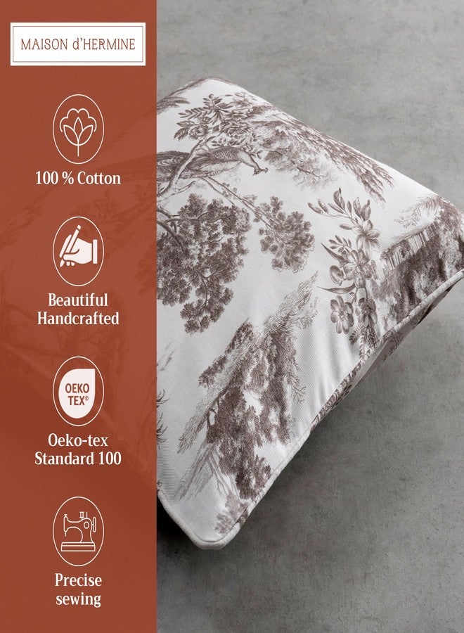 Maison d' Hermine Decorative Pillow Covers 20x20 Inch Square 100% Cotton Throw Pillow Covers with Invisible Zipper Cushion Case for Living Room Couch, Chair, Sofas, Bedroom, Home (Trianon - Grey) - Image 2