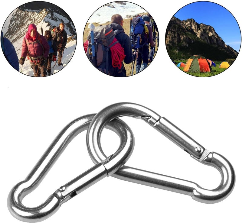 APACALI Spring Snap Hooks M5 M6 M8 M10 Carabiner Heavy Duty Carabiner Clips Galvanized Steel Quick Links Caribiniers Hammocks Hooks for Camping Hiking Outdoor Swing Pet Leash Gym - Image 4