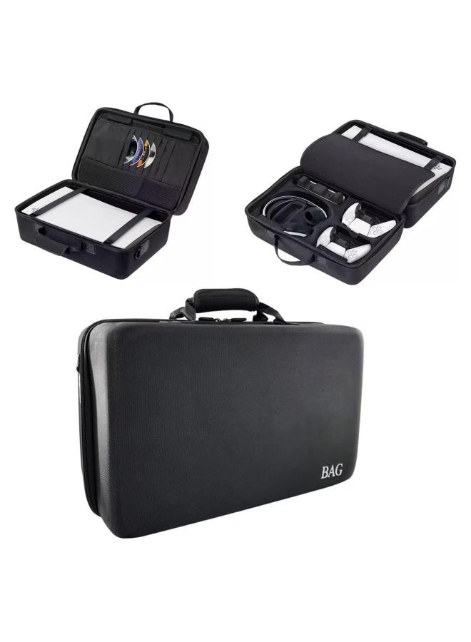 Storage Bag For PS5-Shockproof Hard Shell Bag- Luxury Waterproof Shoulder Bag For Playstation 5,Console & Accessories Storage Organizer (black)  - Image 2