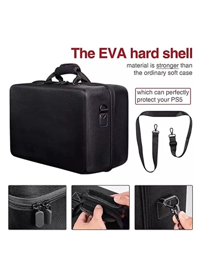 Storage Bag For PS5-Shockproof Hard Shell Bag- Luxury Waterproof Shoulder Bag For Playstation 5,Console & Accessories Storage Organizer (black)  - Image 4