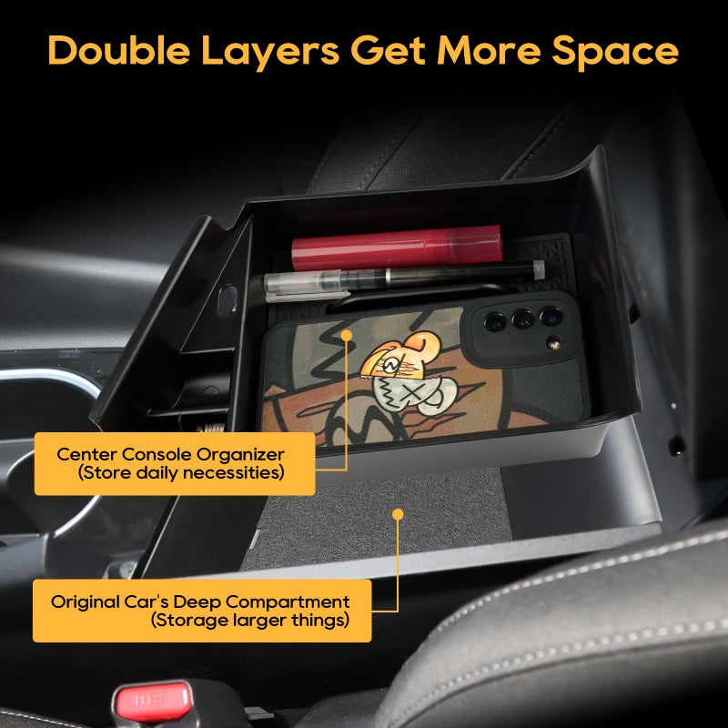 LFOTPP 2026 H|yundai Elantra Limited Hybrid Car Center Console Organizer for 2021 2022 2023 2024 2025 2026 H|yundai Elantra SEL CN7 Tray Accessories Box Storage Box [Auto Electric E Park Only] - Image 4