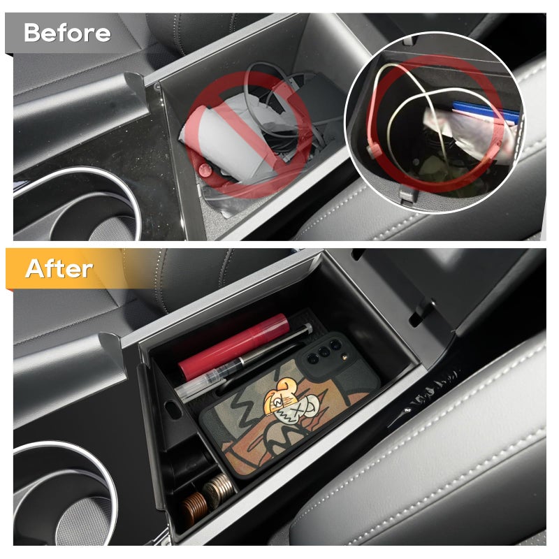 LFOTPP 2026 H|yundai Elantra Limited Hybrid Car Center Console Organizer for 2021 2022 2023 2024 2025 2026 H|yundai Elantra SEL CN7 Tray Accessories Box Storage Box [Auto Electric E Park Only] - Image 3