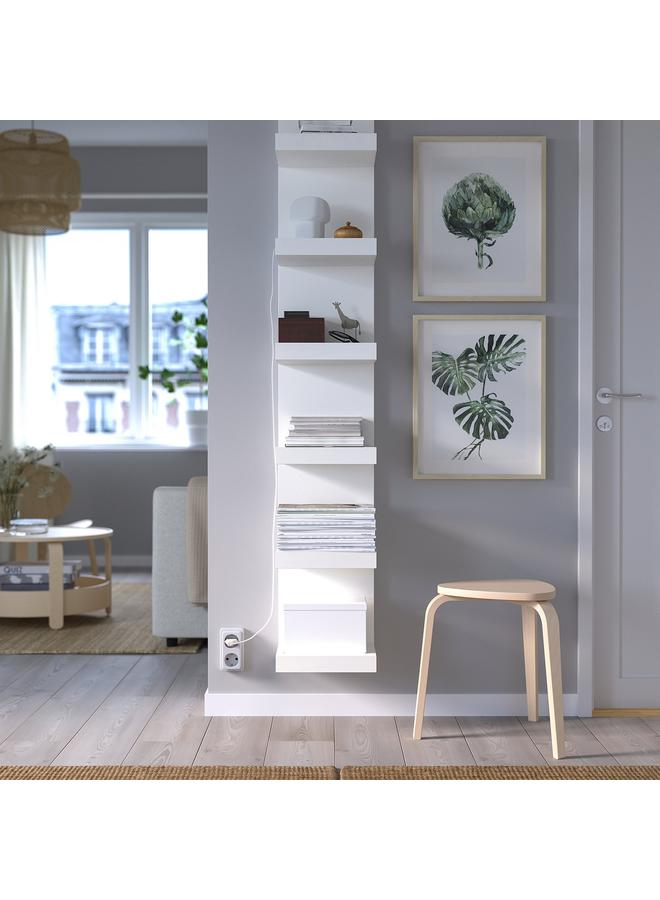 زبون وحدة رفوف حائطية، أبيض، 30×190 سم - Image 2