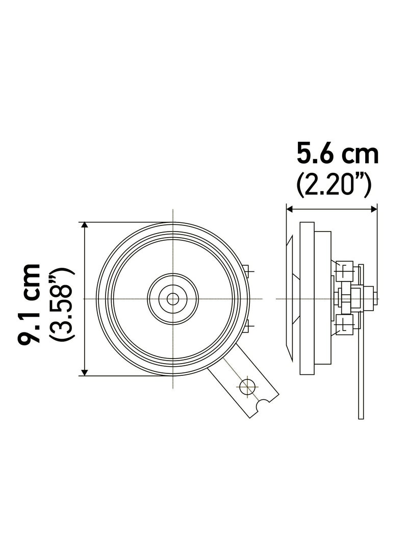 HELLA Hella 002768821 Black 92mm 24V Disc Horn Kit (Universal Fit)  - Image 2