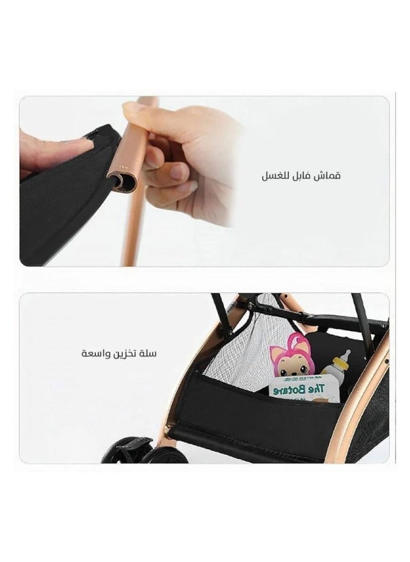 ستار كيدز عربية أطفال قابلة للطي وخفيفة الوزن بتصميم يسمح بدخول الطائرة مع إمكانية القيادة باتجاهين ومناسبة للأطفال من عمر الولادة حتى 4 سنوات  - Image 2