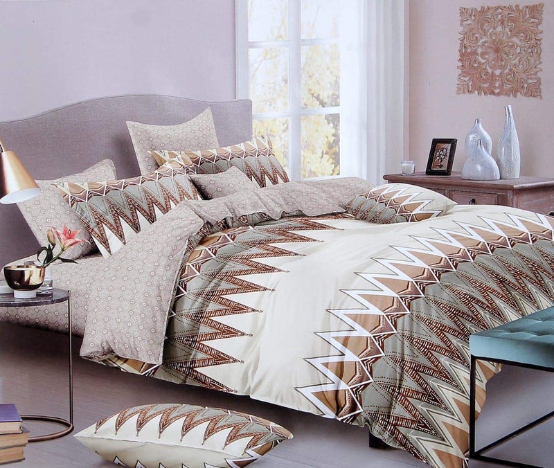 Mosho 220 TC Glace Cotton Abstract Printed King Size Bedsheet with 2 Pillow Covers (108x108 Inches, 9 Feet Without Joints) - Image 1