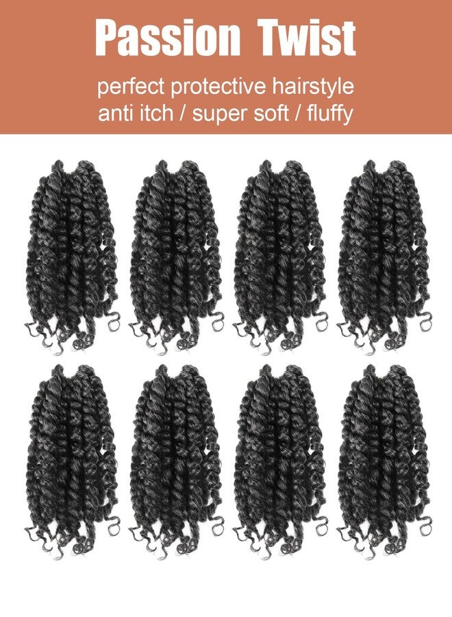KAVSORAPI Passion Twist Hair,6 Inch Passion Twist Braiding Hair,Short Pre Looped Crochet Twist Jumbo Pre-twisted Two Strand Braids 8 Packs (Salt and Pepper) - Image 5