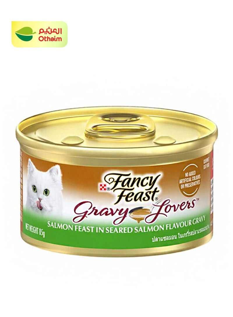 فانسي فيست طعام القطط لمحبي المرق وسمك السلمون، 85 غرام