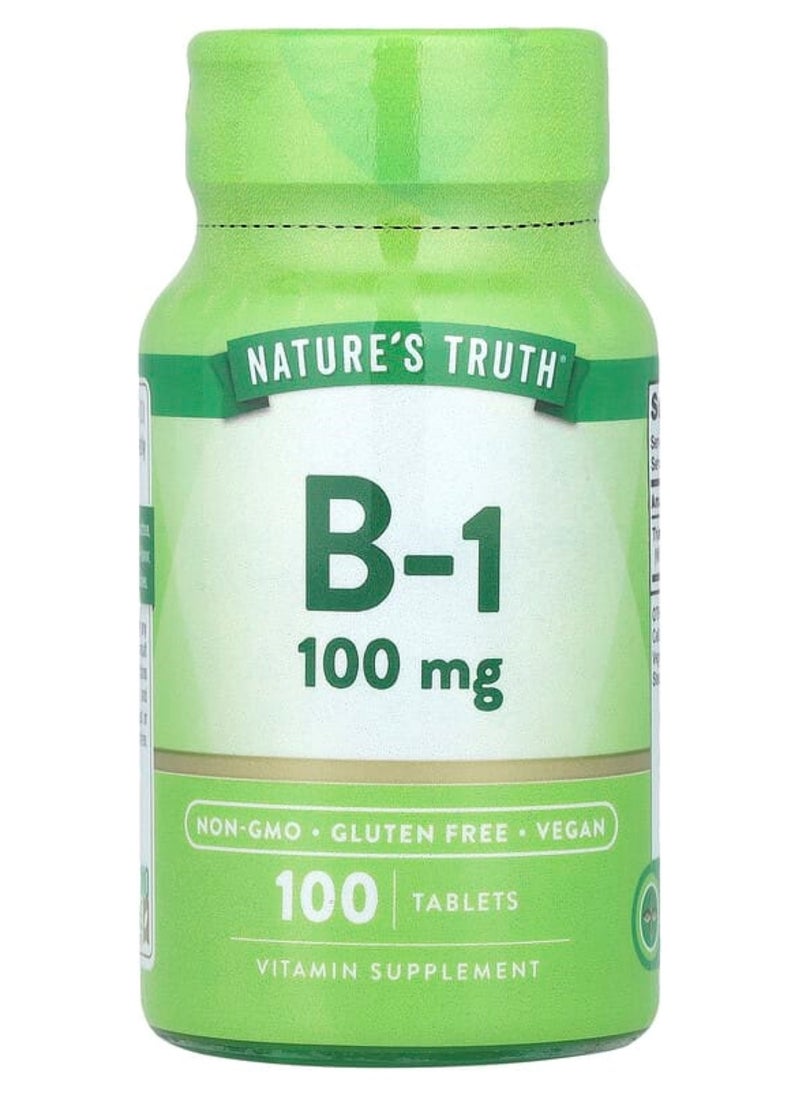 Nature's Truth Nature's Truth, Vitamin B-1, 100 mg, 100 Tablets 