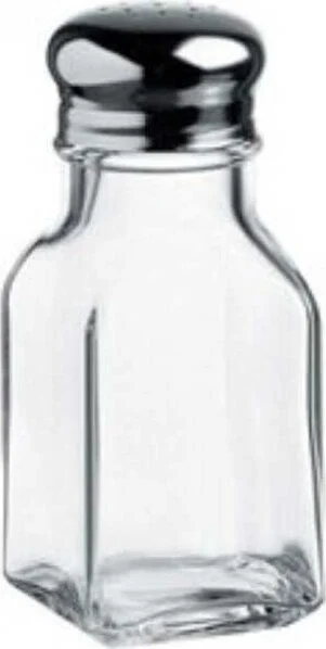 Paşabahçe Salt Shaker with Metal Lid and Square Bottom Single