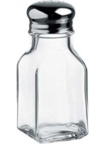 Salt Shaker with Metal Lid and Square Bottom Single