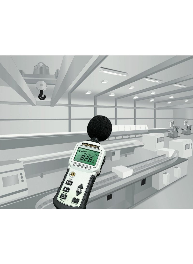 Laserliner Sound Test-Master Digital Sound Level Meter, High-Precision Noise Measurement Device with Wide dB Range, Backlit Display for Home, Office & Industrial Use - LLR-082.070A - Image 3