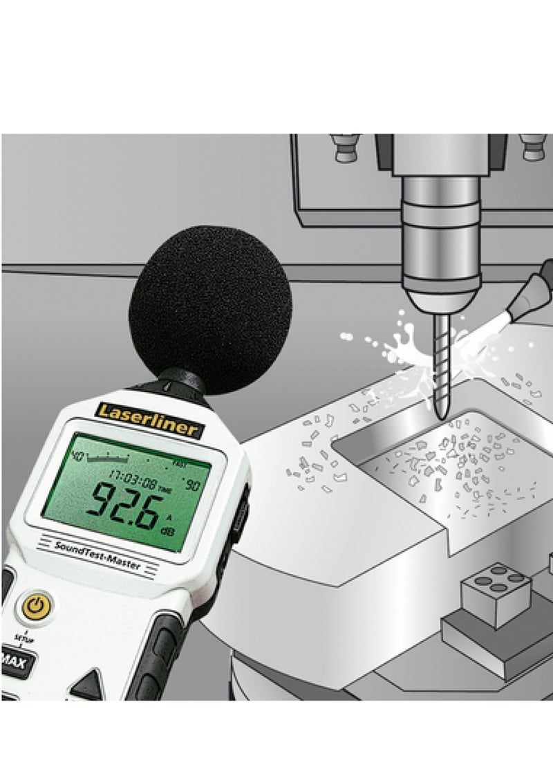 Laserliner Laserliner Decibel Meter Digital Sound Level Portable SPL Meter 30dB to 130dB Hand-Held Sound Noise Tester Calibrated with LCD Backlit Display Digital Reader Meter for Home, Workshop & Industrial Use  - Image 2