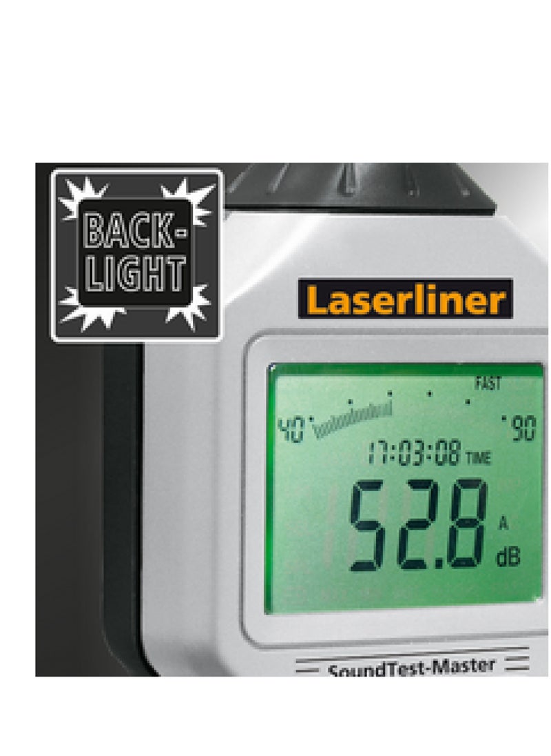 Laserliner Laserliner Decibel Meter Digital Sound Level Portable SPL Meter 30dB to 130dB Hand-Held Sound Noise Tester Calibrated with LCD Backlit Display Digital Reader Meter for Home, Workshop & Industrial Use  - Image 4